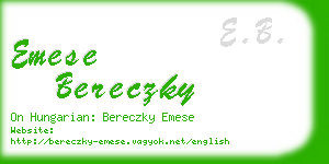 emese bereczky business card